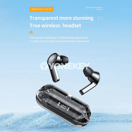 TM20 simsiz TWS Bluetooth 5.3 nauşnik, LED displeýli