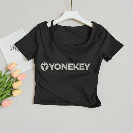 Zenanlar üçin slim fit sport maýkasy, ýoga we pilates üçin