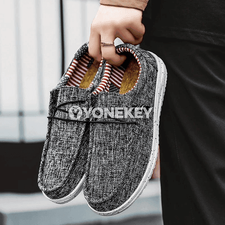 Erkekler üçin rahat kanwa slip-on aýakgaplar, 40-47 ölçeg