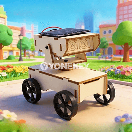 Gün energiýasy bilen işleýän robot gurluşyk toplumy, çagalar üçin okuw oýnawaçlary