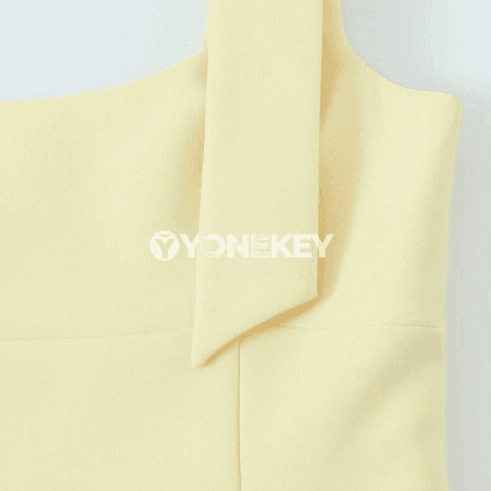 Aýallar üçin guşakly ýeňsiz top, gapdal fermuarly, ýaz-ýazgyn stil