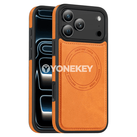 iPhone 11-17 üçin business retro deri magnitli örtük