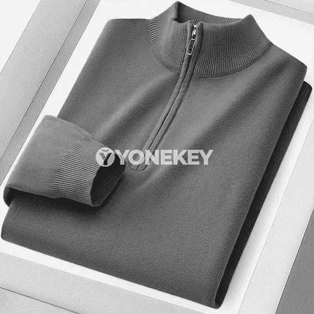 Erkekler üçin ýyly polo switer, ýokary boýunly trikotaž üst