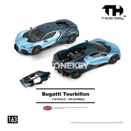 Bugatti Tourbillon 1:64 metal model maşyn, kollektsiýa üçin