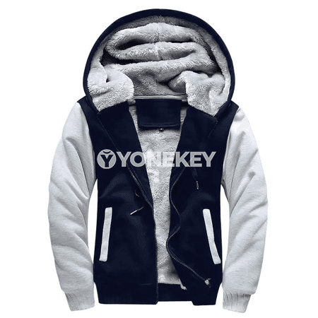 Gyş üçin ýyly erkekleriň fleece kapýuşonly zipli jaketi, 5XL çenli