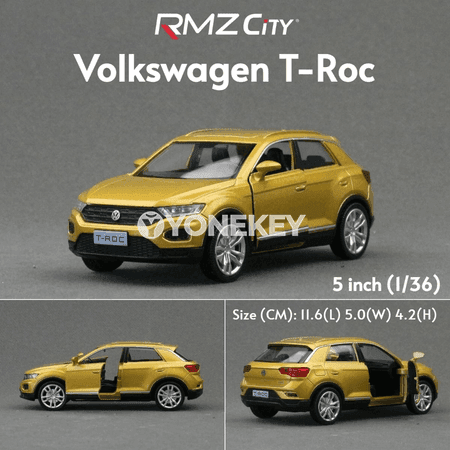 Volkswagen T-Roc 1:36 model maşyn, metal SUV kolleksiýa oýnajağı
