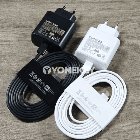 Samsung Galaxy üçin 45W USB-C çalt zarýad beriji adapter, kabel bilen