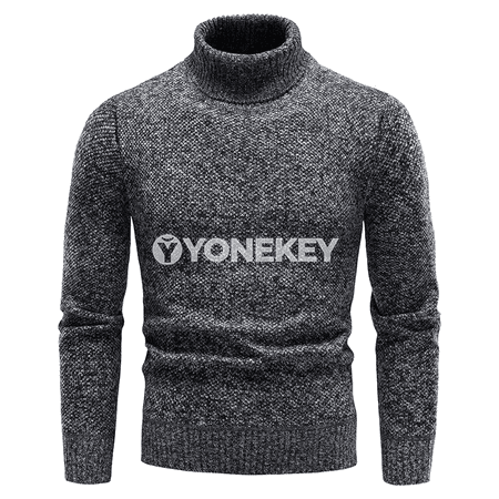 Erkekler üçin ýyly ýokary ýaka trikotaj switer, güýz-gyş üçin