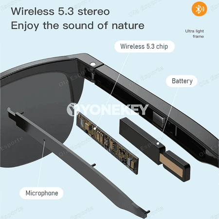 Erkekler we zenanlar üçin akylly Bluetooth äýnek, sesli jaň we aýdym-saz