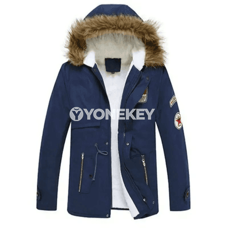 Gyş üçin ýyly erkek parka, kapýuşonly, ýumşak içlikli