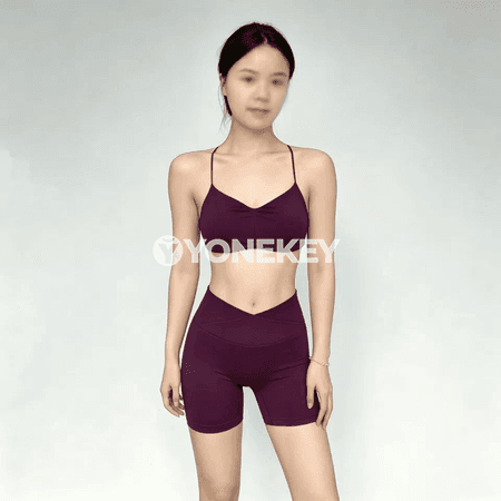 Aýallaryň dem alýan pilates sport bra, arka açyk, ýeňil we rahat