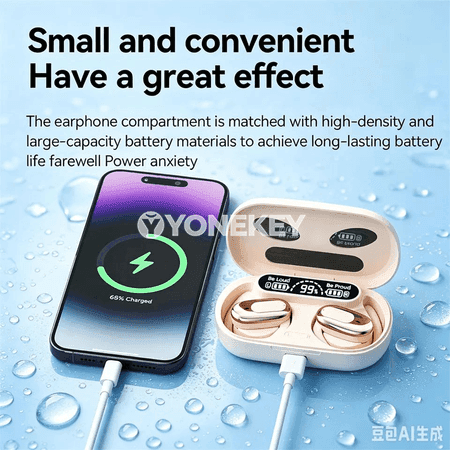 OWS simsiz Bluetooth gulak gaýyş naushnikleri, HD jaňly