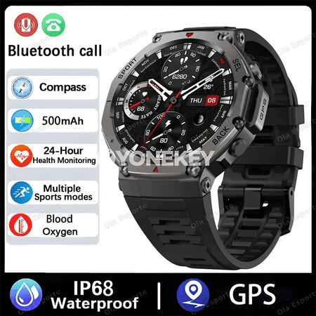 GPS li akylly sagat, 10ATM suw geçirmeýän, AMOLED, sport modeli