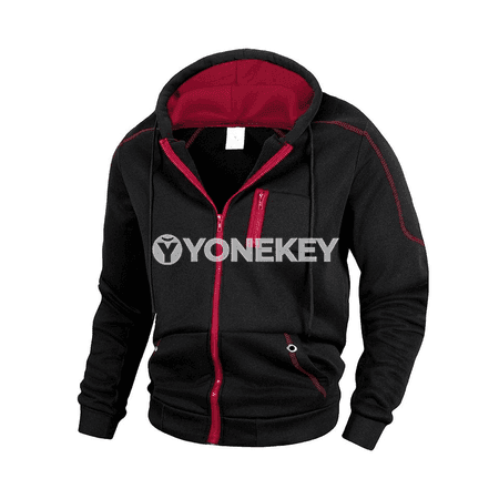 Erkekler üçin kapşonly ýaz-güýz fermuarly jaket