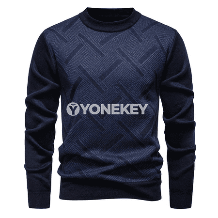 Erkekler üçin ýyly ýokary ýaka trikotaj switer, güýz-gyş üçin