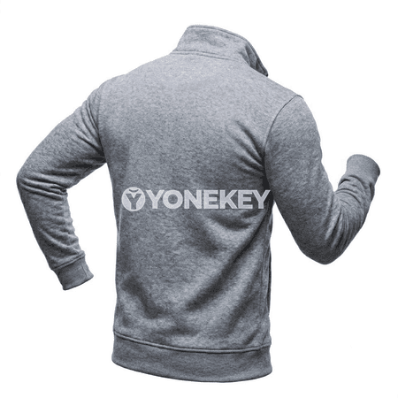 Erkekler üçin fermuarly sport jaket — ýeňil, ýyly, uzyn ýeňli
