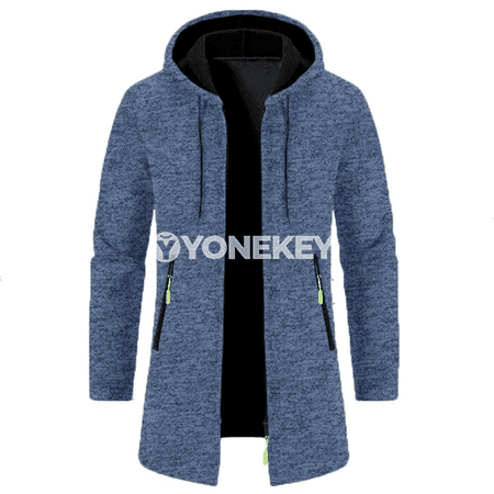 Erkekler üçin kapýuşonly ýyly sport sviteri, oversize, fermuarly