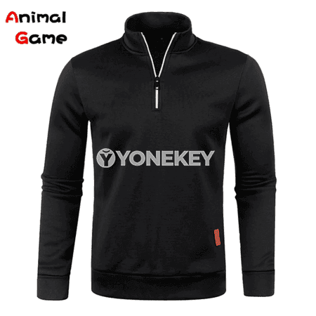 Erkekler üçin ýarym zip ýyly switer, boýnu ýokary, güýz-gyş