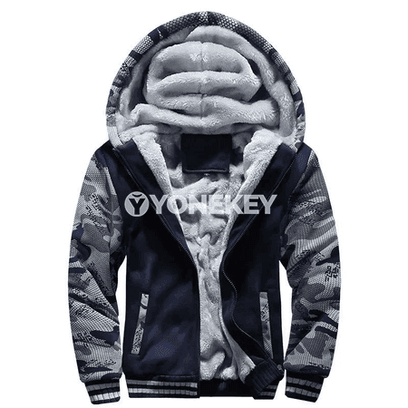 Gyş üçin ýyly erkekleriň fleece kapýuşonly zipli jaketi, 5XL çenli
