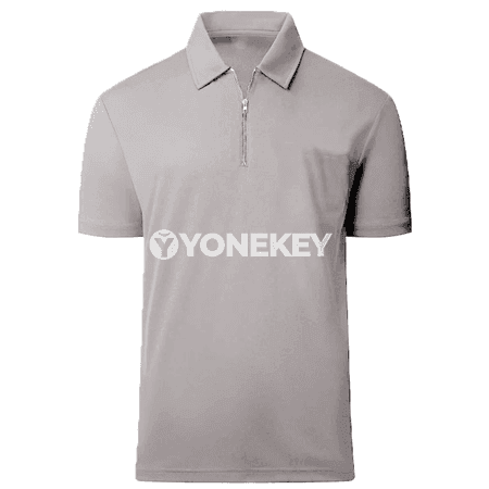 Erkekler üçin ýeňil, dem alýan polo futbolka, gysga ýeňli
