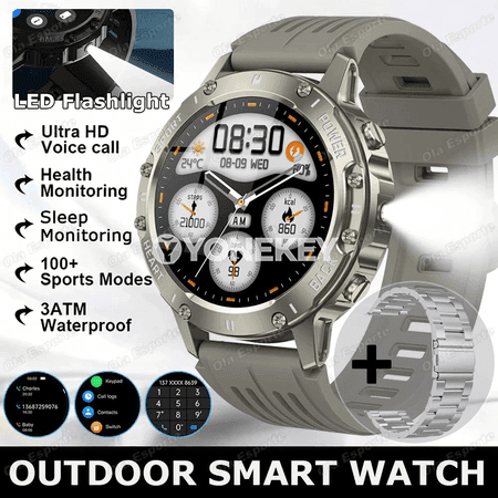 AMOLED ekranly sport akylly sagat, GPS, jaňly we suw geçirmeýän