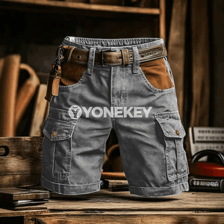 Erkekler üçin tomusky giň şortik, plaid stil, rahat gündelik görnüş