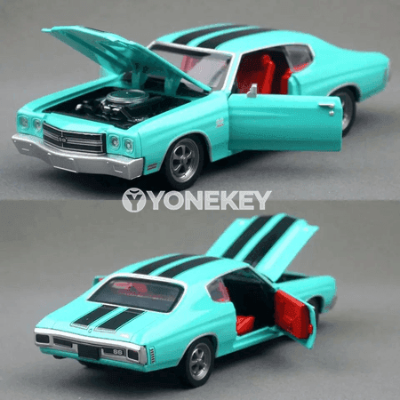 Chevrolet Chevelle 454 1970 metal model awtoulag, 1:24, sesli we yşykly