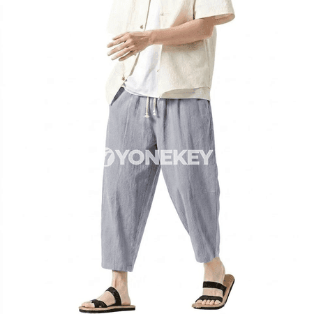 Ýeňil koreý stilindäki erkek balaklar, giň kesimli ýazlyk rahat model