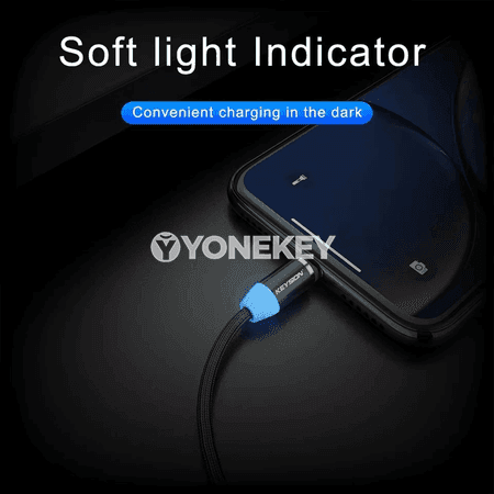 NNBILI LED magnit USB kabeli, Type C / Micro USB çalt zarýad