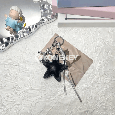 Zenanlar üçin moda açarlik, ýürek we ýyldyzly sumka bezegi