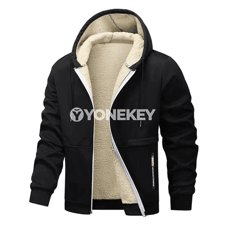 Erkekler üçin ýyly kapüşonly fleece kurtka