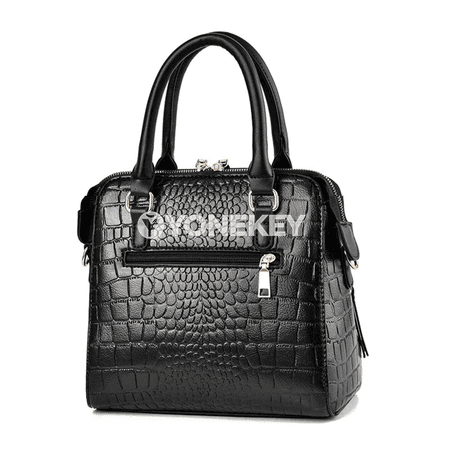 Zenanlar üçin retro alligator PU deri sumka, säherli demlikli ramly