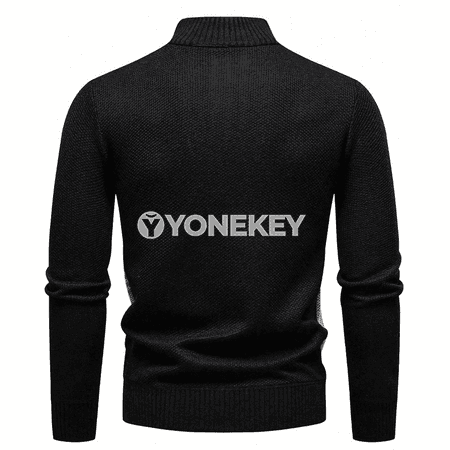 Erkekler üçin 1/4 zipper polo switer, ýeňil güýz-gyş modeli