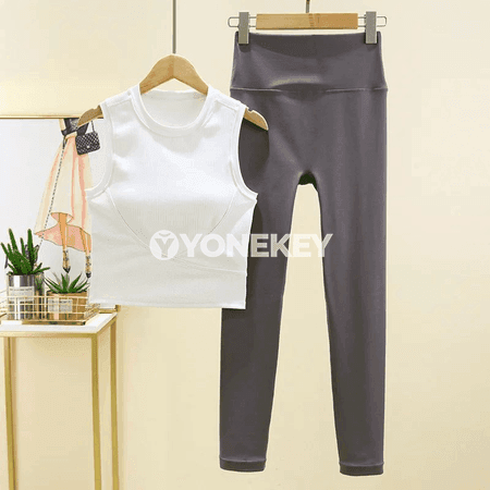 Aýal-gyzlar üçin 2 bölekli yoga kostýumy: sport topy we leggins