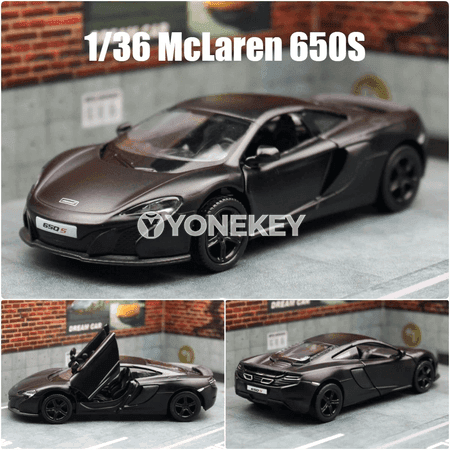 McLaren 600LT 1:36 metal model awtoulag, çekmeli, çagalar üçin