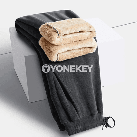 YJKVUR gyşky ýyly erkek-zenan giň balaklar, fleýs astarly