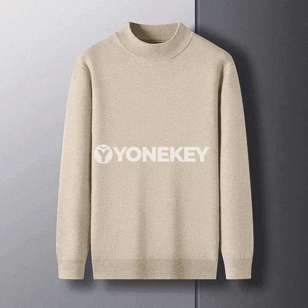 Erkekler üçin ýyly mock neck örme switer, güýz-gyş üçin