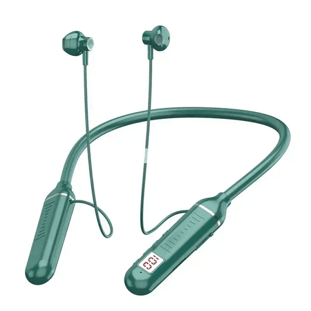 HIFI Bluetooth 5.3 simsiz boýun nauşnigi, LED ekranly, mikrofonly
