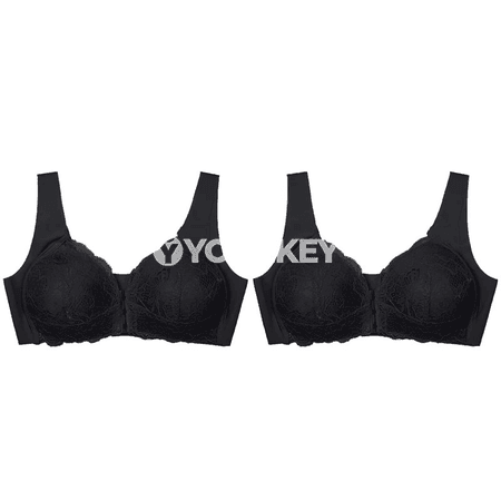 2 bölek tikemsiz dantelli push-up bra, uly ölçeg