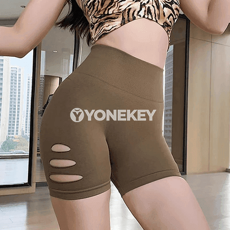 Aýallar üçin ýokary bili sport şortik — dartgynly, rahat, şekil beriji