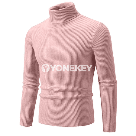 Erkekler üçin güýzki ýyly boýundaky switer, zolakly, ýokary boýunly