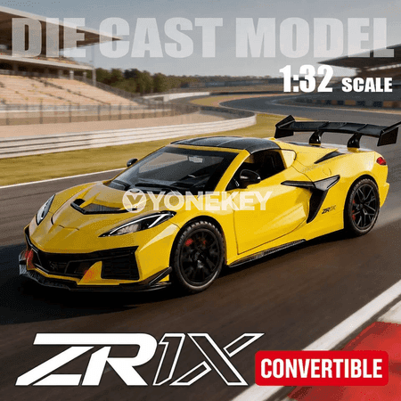 Corvette C8 ZR1X metal model awtoulag, 1:32, sesli we yşykly