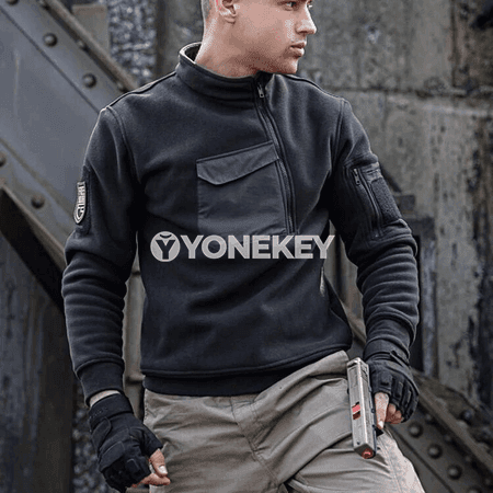 Erkekler üçin kapşonly ýyly sport gök egirme, fermuarly