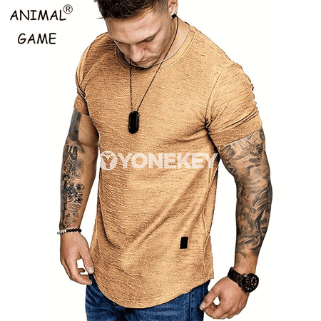 Erkekler üçin ýeňil tomus futbolkasy, gysga ýeňli sport model