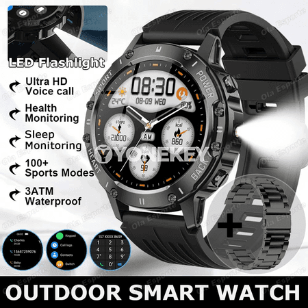 AMOLED ekranly sport akylly sagat, GPS, jaňly we suw geçirmeýän