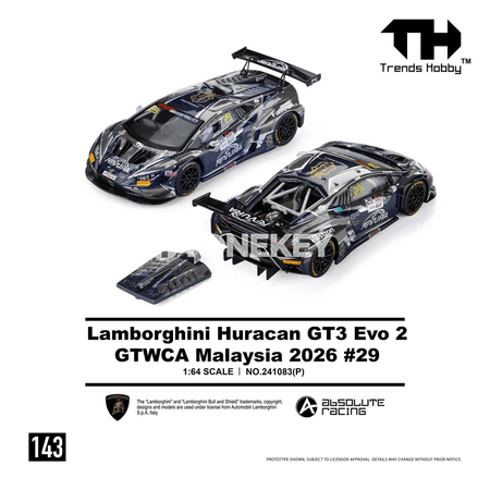 Lamborghini Huracan GT3 EVO2 1:64 metal awtoulag modeli
