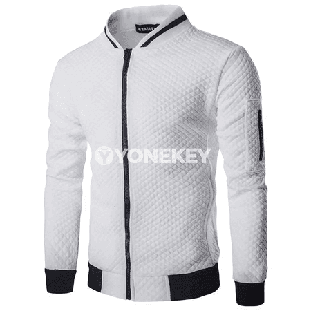 Erkekler üçin kapşonly zipperli ýeňil switer-jaket