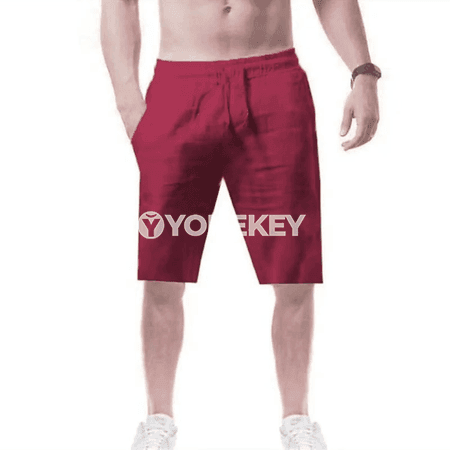 Erkekler üçin ýeňil keten ekin şortik, dem alýan ýazky model