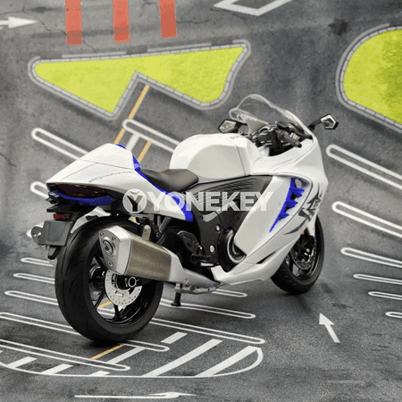 1:9 Suzuki Hayabusa metal motosikl modeli, çyraly, uly ölçegli