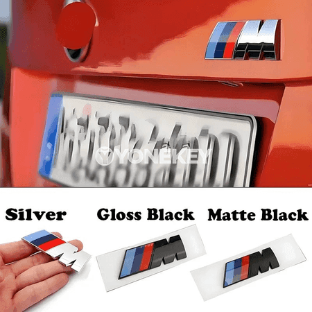 BMW M emblemli kuzow stikeri, arka bagaj ýazgysy — 5.5/4.5/9/7.3 sm